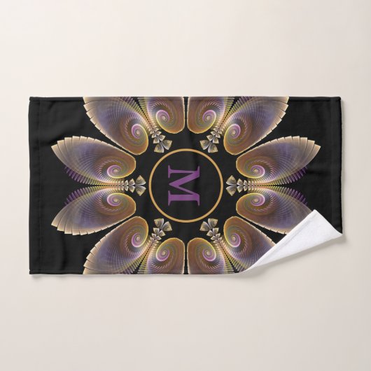 Abstract Angel Wings Mandala Fractal Monogram Bad Handdoek (Handdoek)