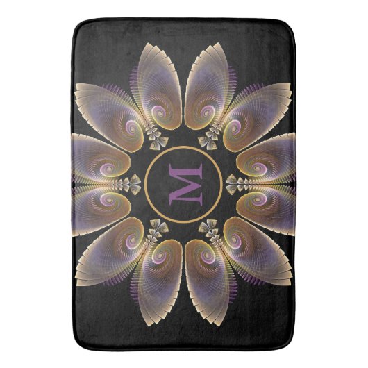Abstract Angel Wings Mandala Fractal Monogram Badmat (Voorkant Verticaal)