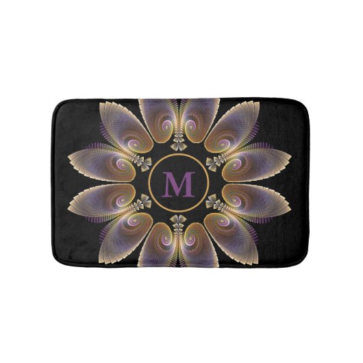Abstract Angel Wings Mandala Fractal Monogram Badmat (Voorkant)