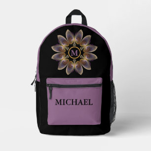 Abstract Angel Wings Mandala Fractal Monogram Bedrukte Rugzak