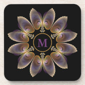 Abstract Angel Wings Mandala Fractal Monogram Bier Onderzetter (Voorkant)
