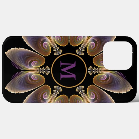 Abstract Angel Wings Mandala Fractal Monogram Case-Mate iPhone Case (Achterkant (horizontaal))