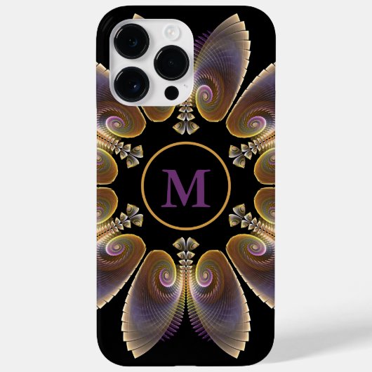 Abstract Angel Wings Mandala Fractal Monogram Case-Mate iPhone Case (Achterkant)