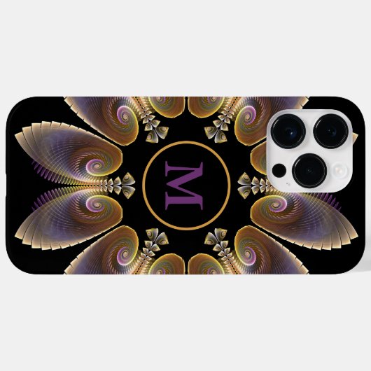 Abstract Angel Wings Mandala Fractal Monogram Case-Mate iPhone Case (Achterkant (horizontaal))