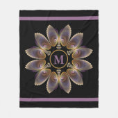 Abstract Angel Wings Mandala Fractal Monogram Fleece Deken (Voorkant)