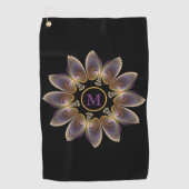 Abstract Angel Wings Mandala Fractal Monogram Golfhanddoek (Voorkant)