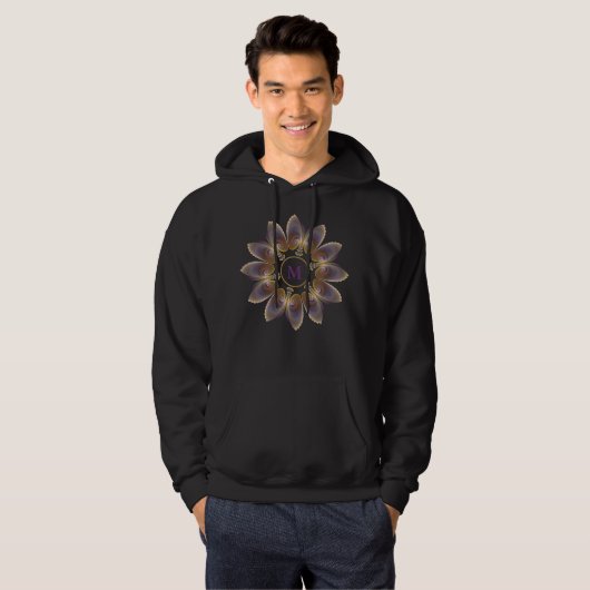 Abstract Angel Wings Mandala Fractal Monogram Hoodie (Voorkant volledig)