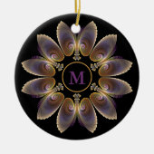Abstract Angel Wings Mandala Fractal Monogram Keramisch Ornament (Voorkant)