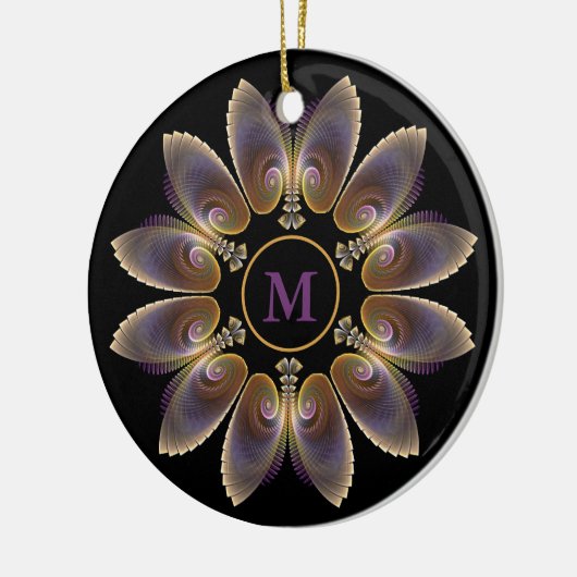 Abstract Angel Wings Mandala Fractal Monogram Keramisch Ornament (Links)