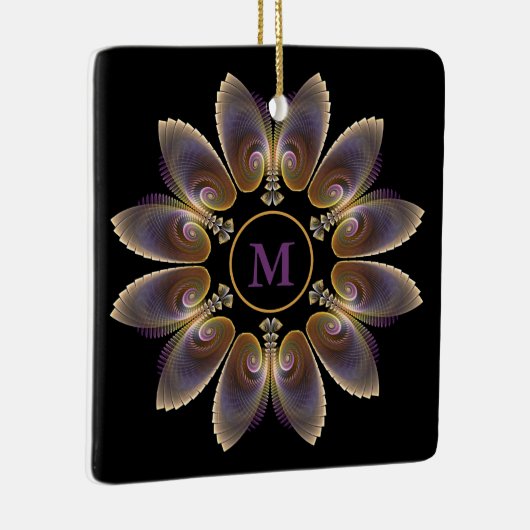 Abstract Angel Wings Mandala Fractal Monogram Keramisch Ornament (Rechts)