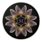 Abstract Angel Wings Mandala Fractal Monogram Keramische Knop (Voorkant)