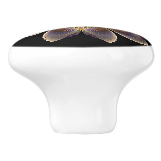 Abstract Angel Wings Mandala Fractal Monogram Keramische Knop (Zijkant)