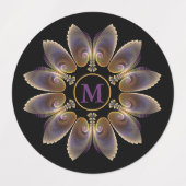 Abstract Angel Wings Mandala Fractal Monogram Labels (Design 2)
