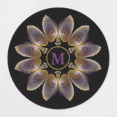 Abstract Angel Wings Mandala Fractal Monogram Labels (Design 1)