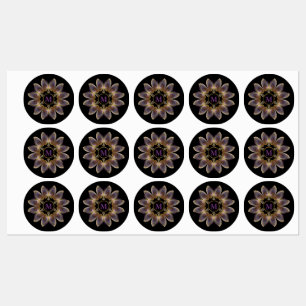 Abstract Angel Wings Mandala Fractal Monogram Labels