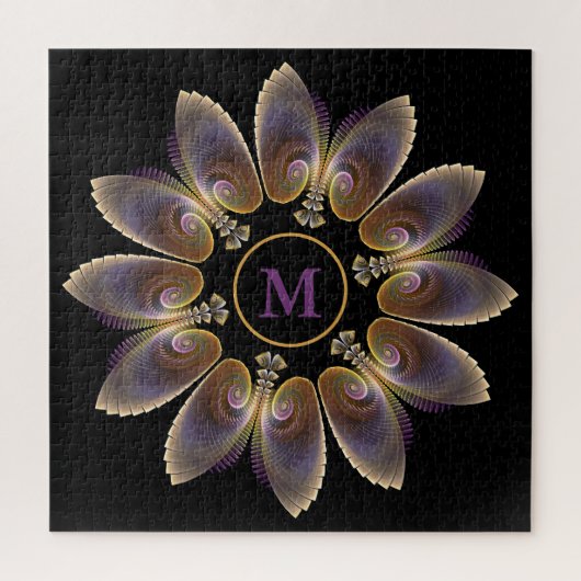 Abstract Angel Wings Mandala Fractal Monogram Legpuzzel (Verticaal)