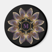 Abstract Angel Wings Mandala Fractal Monogram Magneet (Voorkant)