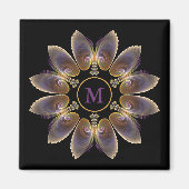 Abstract Angel Wings Mandala Fractal Monogram Magneet (Voorkant)
