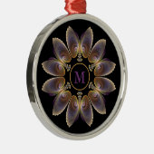 Abstract Angel Wings Mandala Fractal Monogram Metalen Ornament (Rechts)