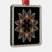 Abstract Angel Wings Mandala Fractal Monogram Metalen Ornament (Rechts)