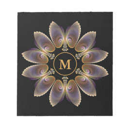 Abstract Angel Wings Mandala Fractal Monogram Notitieblok