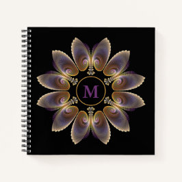 Abstract Angel Wings Mandala Fractal Monogram Notitieboek