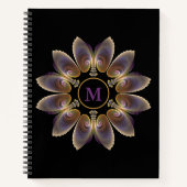 Abstract Angel Wings Mandala Fractal Monogram Notitieboek (Voorkant)