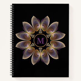 Abstract Angel Wings Mandala Fractal Monogram Notitieboek