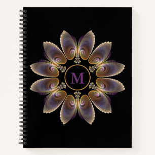 Abstract Angel Wings Mandala Fractal Monogram Notitieboek