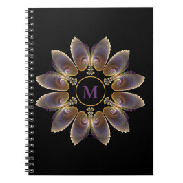 Abstract Angel Wings Mandala Fractal Monogram Notitieboek