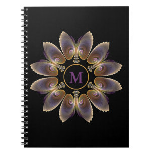 Abstract Angel Wings Mandala Fractal Monogram Notitieboek