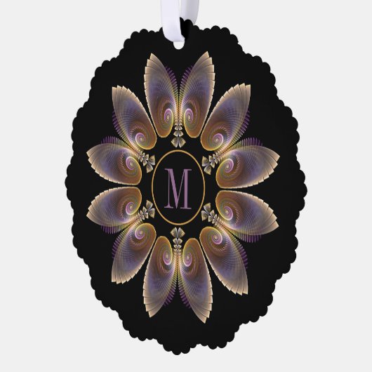 Abstract Angel Wings Mandala Fractal Monogram Ornament Kaart (Links)