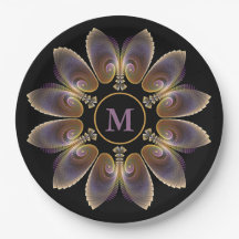 Abstract Angel Wings Mandala Fractal Monogram
