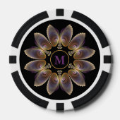 Abstract Angel Wings Mandala Fractal Monogram Poker Chips (Voorkant)