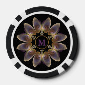 Abstract Angel Wings Mandala Fractal Monogram Poker Chips (Achterkant)