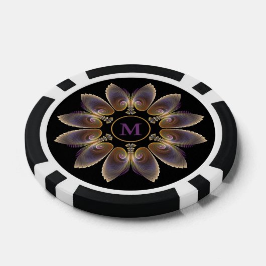 Abstract Angel Wings Mandala Fractal Monogram Poker Chips (Enkel)