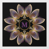 Abstract Angel Wings Mandala Fractal Monogram Raamsticker (Vel)