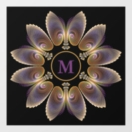 Abstract Angel Wings Mandala Fractal Monogram Raamsticker