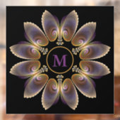 Abstract Angel Wings Mandala Fractal Monogram Raamsticker (Vel 2)