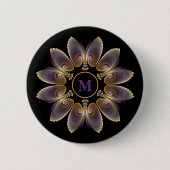 Abstract Angel Wings Mandala Fractal Monogram Ronde Button 5,7 Cm (Voorkant)