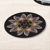 Abstract Angel Wings Mandala Fractal Monogram Ronde Kartonnen Onderzetter (Gebogen)