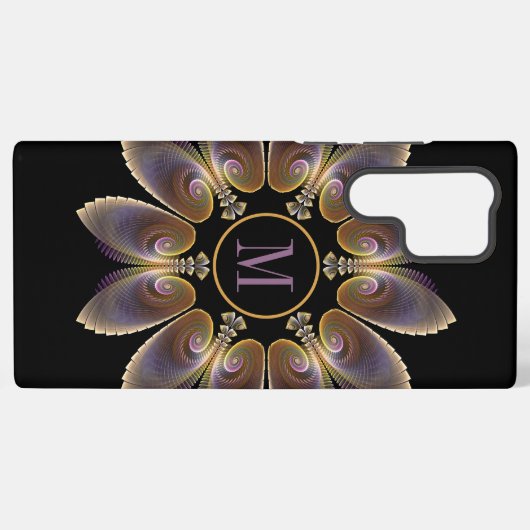 Abstract Angel Wings Mandala Fractal Monogram Samsung Galaxy Hoesje (Achterkant horizontaal)