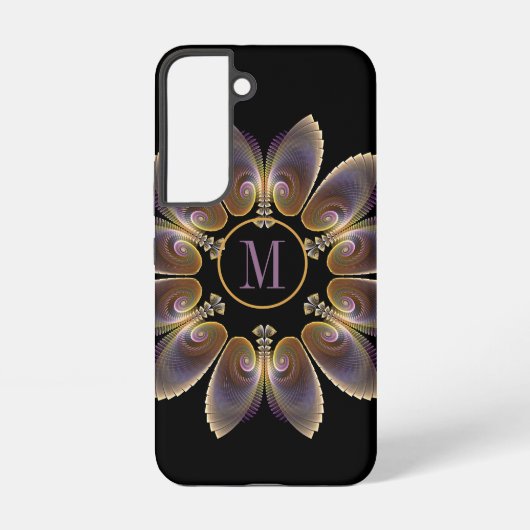 Abstract Angel Wings Mandala Fractal Monogram Samsung Galaxy Hoesje (Achterkant)