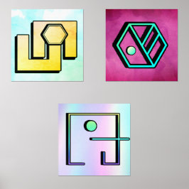 Abstract Angles Muurkunst Sets