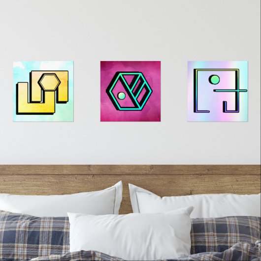 Abstract Angles Muurkunst Sets (Slaapkamer)