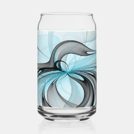 Abstract Anthracite Gray Blue Modern Fractal Art Blikvorm Glas