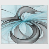 Abstract Anthracite Gray Blue Modern Fractal Art Cadeaupapier (Vlak)
