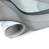 Abstract Anthracite Gray Blue Modern Fractal Art Cadeaupapier (Rol Hoek)