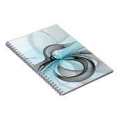 Abstract Anthracite Gray Blue Modern Fractal Art Notitieboek (Rechterzijde)