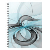 Abstract Anthracite Gray Blue Modern Fractal Art Notitieboek (Voorkant)